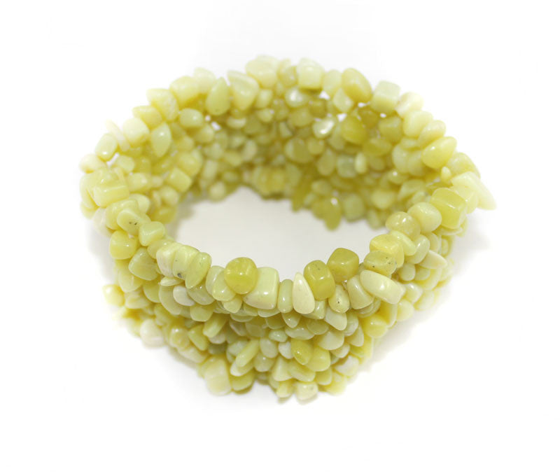 Real Natural Stone Lime Green Jade Bracelet - PitaPats.com