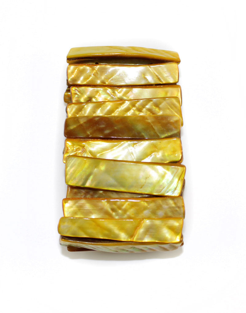 Yellow Natural Sea Shell Stick Shape Bracelet - PitaPats.com