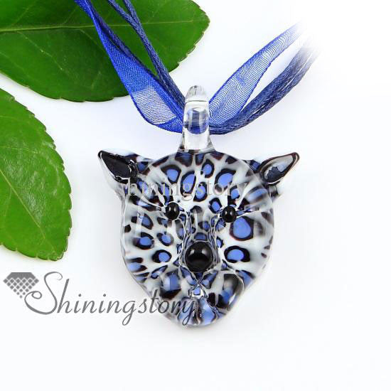 Murano Glass Leopard Face Necklace - PitaPats.com