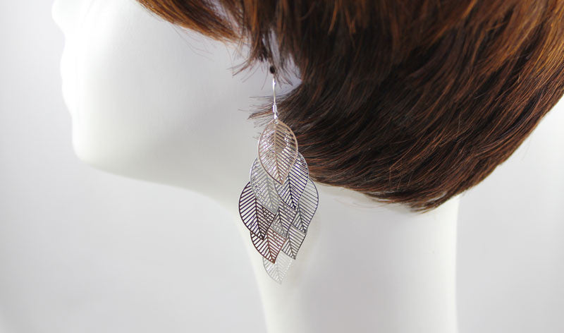Sterling Silver Several Leaves Earring - PitaPats.com