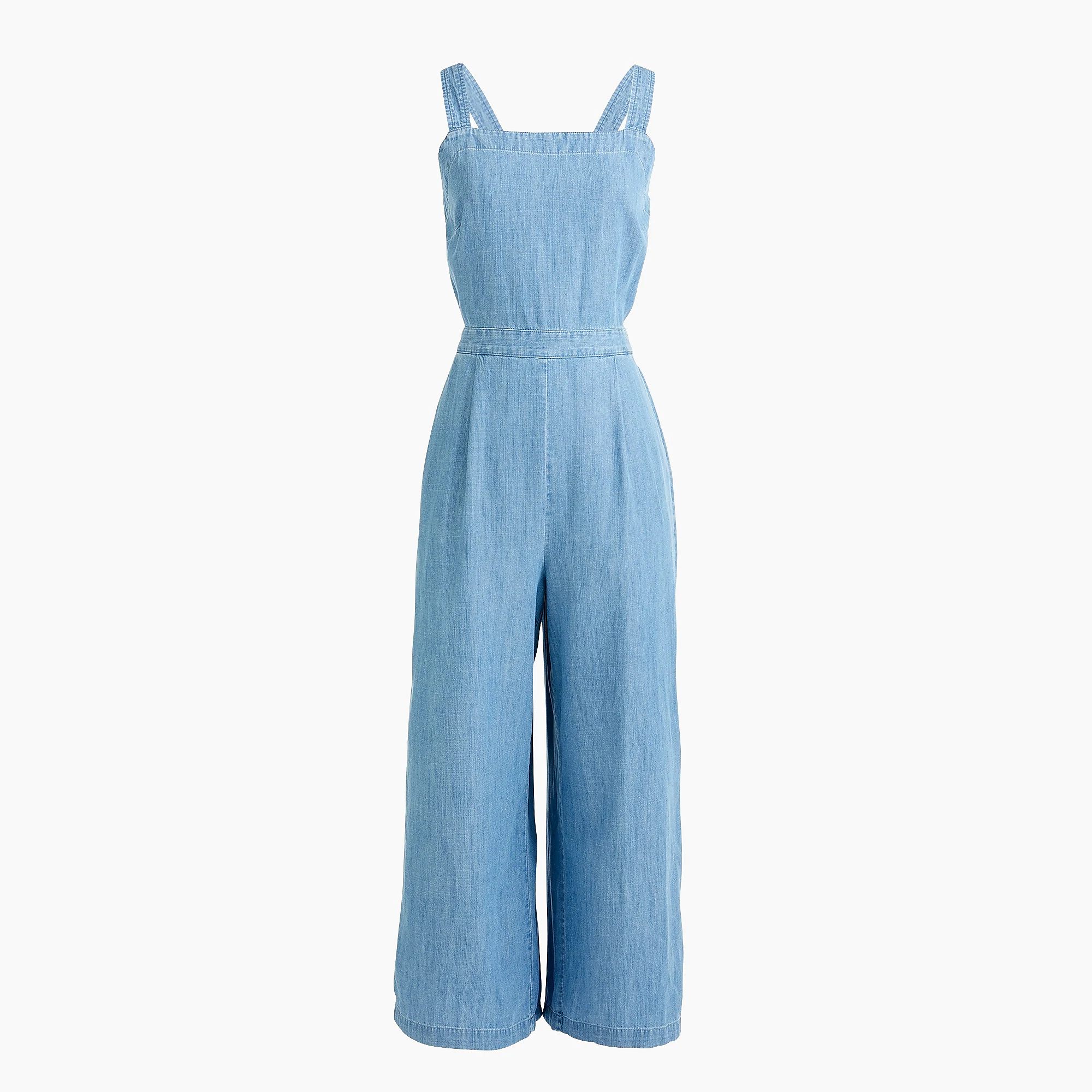 J.crew Cross back DENIM JUMPSUIT Mamamia Overalls Light Blue