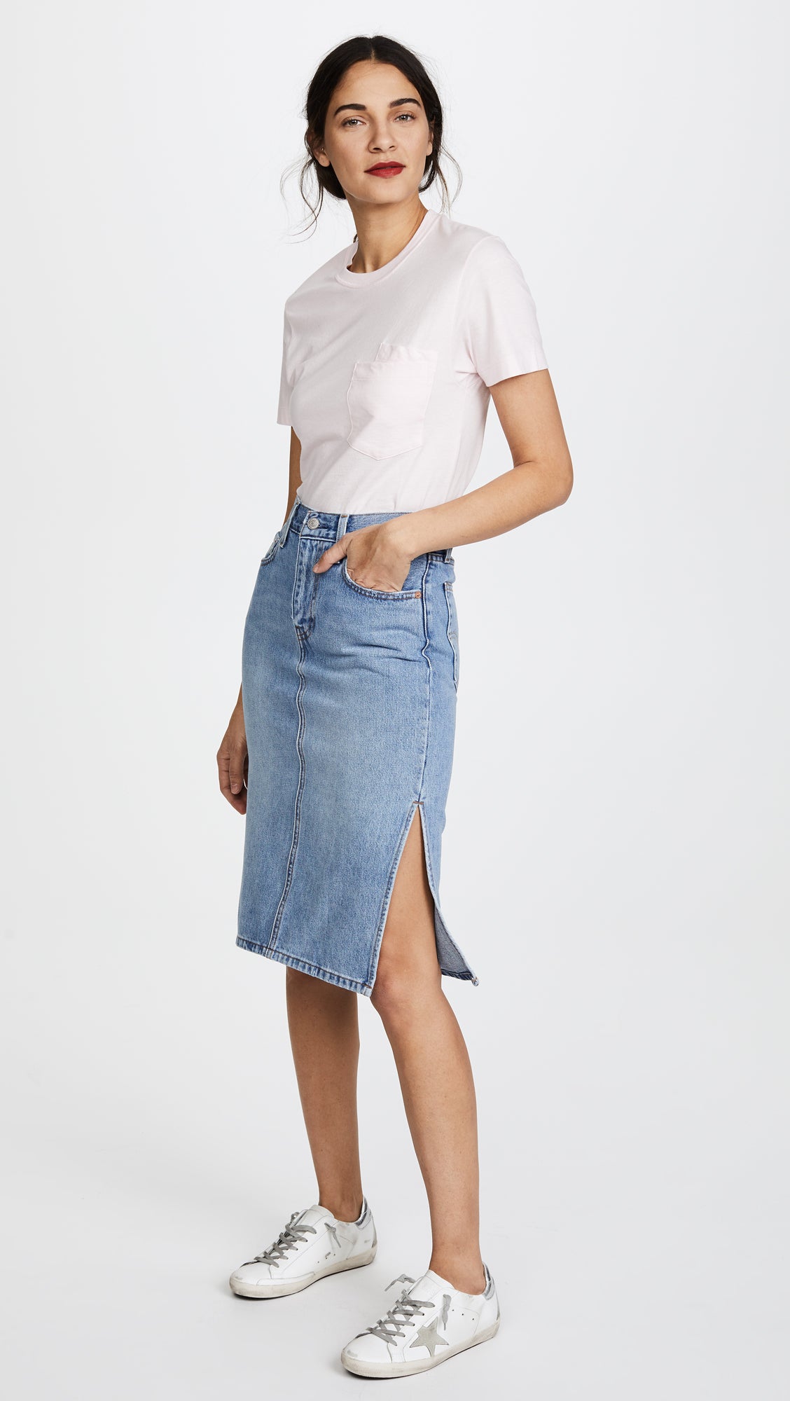 Urban Outfitters Levis Knee Length Denim Skirt Denim Skirt Medium