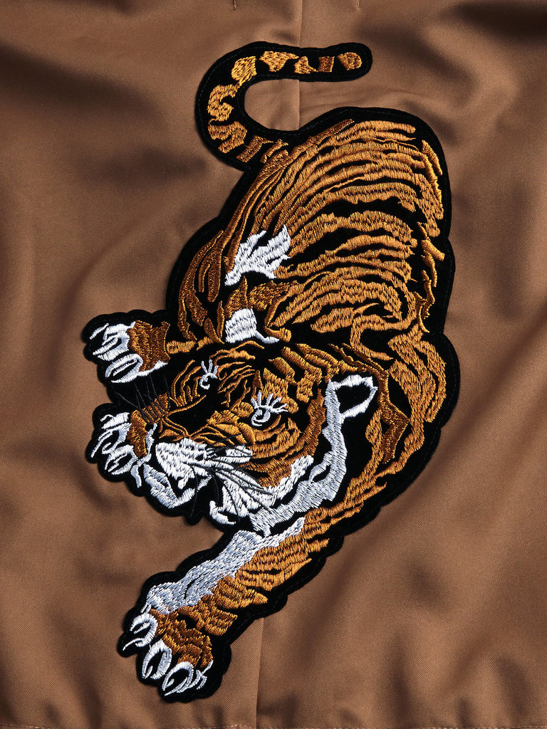 endless rose Tiger Patch Embroidered Oversized Parka - PitaPats.com