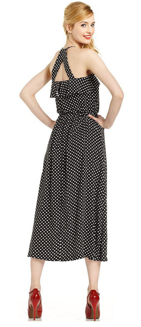 Marilyn Monroe Juniors Dress Halter Polka Dot Midi Pit a Pats