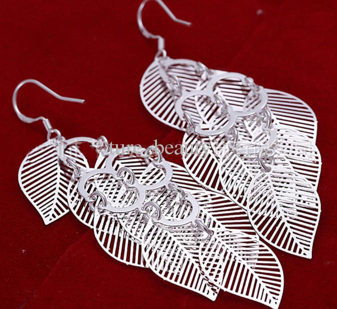 Sterling Silver Several Leaves Earring - PitaPats.com