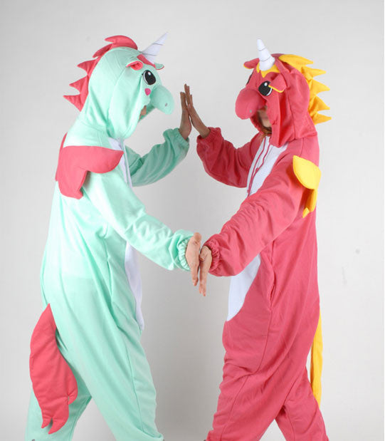 PITaPATs kids onesie animal jumpsuit costume - long sleeve mint unicorn - PitaPats.com