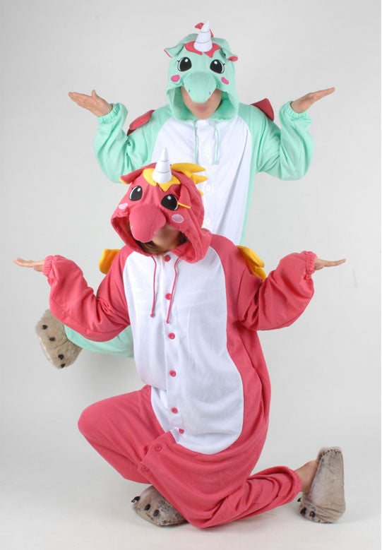PITaPATs kids onesie animal jumpsuit costume - long sleeve mint unicorn - PitaPats.com