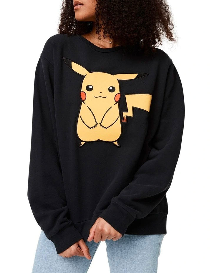 Pokemon Pikachu Embroidered Crewneck Sweatshirt -  Canada