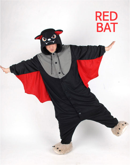 PITaPATs kids onesie animal jumpsuit costume - long sleeve red bat - PitaPats.com