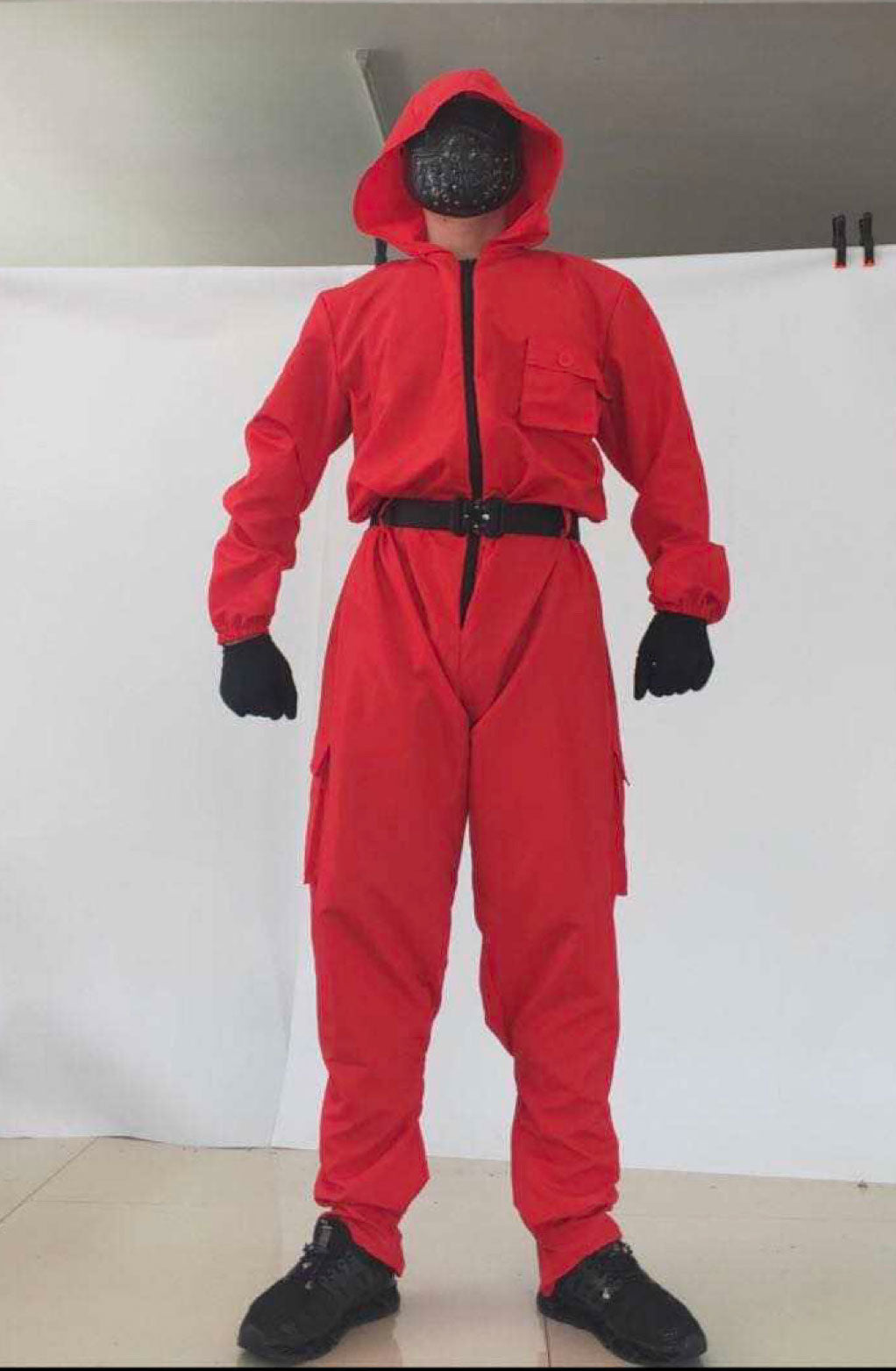 Squid Game Guard Red Jumpsuit Adult Unisex Costume | trendyhalloween.com