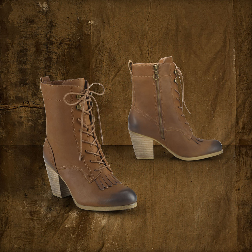Ralph Rauren - Mesa Leather Lace-Up Bootie Brown - PitaPats.com