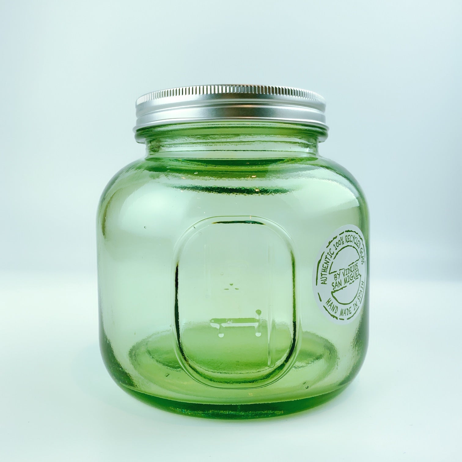 Small Authentic Glass Jar W/ Spigot 100% Recycled Glass From Spain