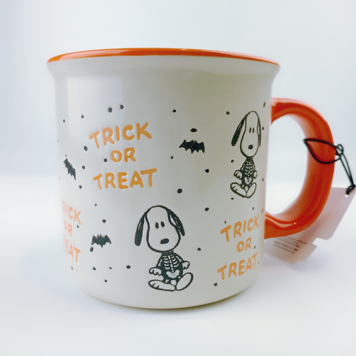 Peanuts Snoopy & Woodstock Skeleton Trick or Treat Large Mug 21 oz Ora ...