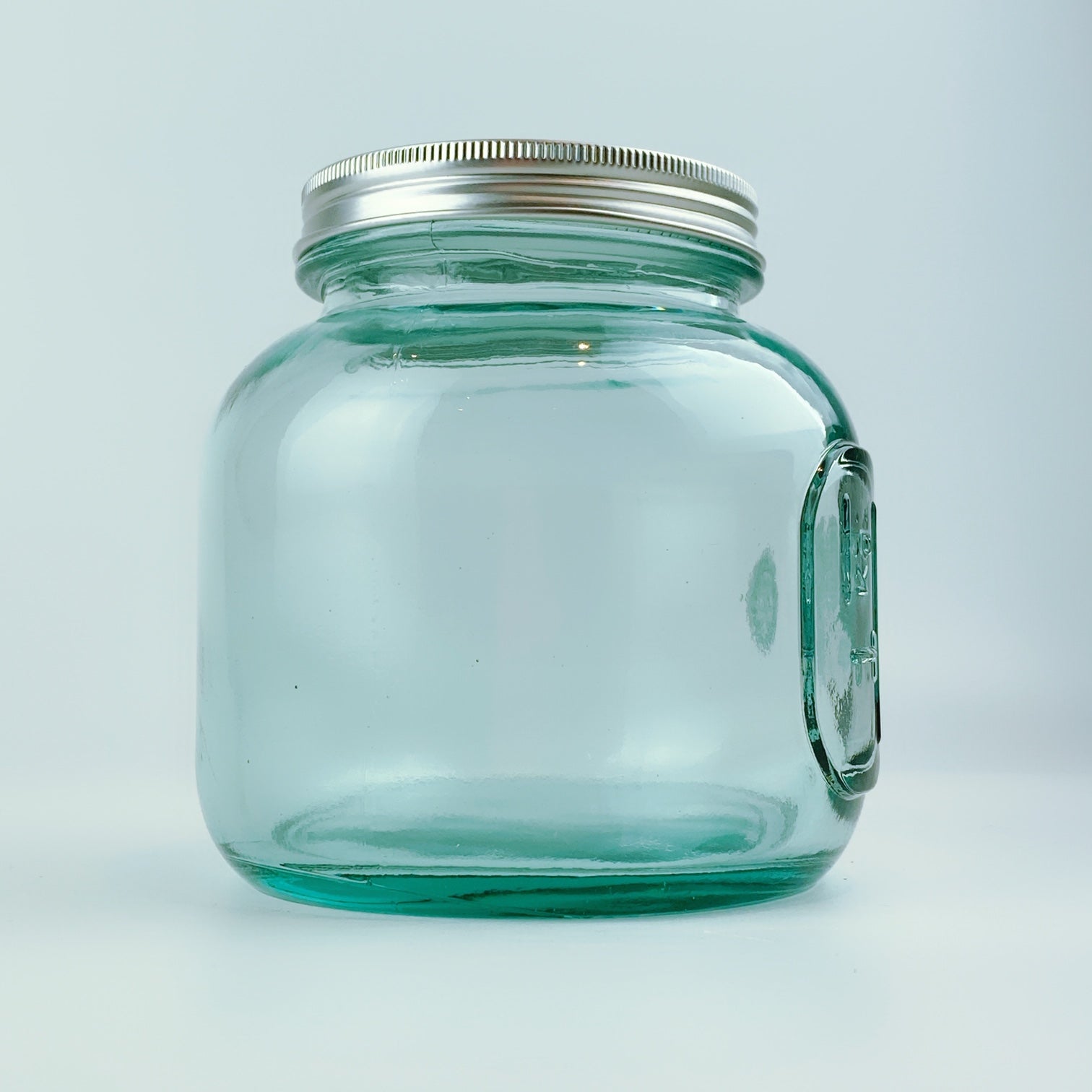 Small Authentic Glass Jar W/ Spigot 100% Recycled Glass From Spain