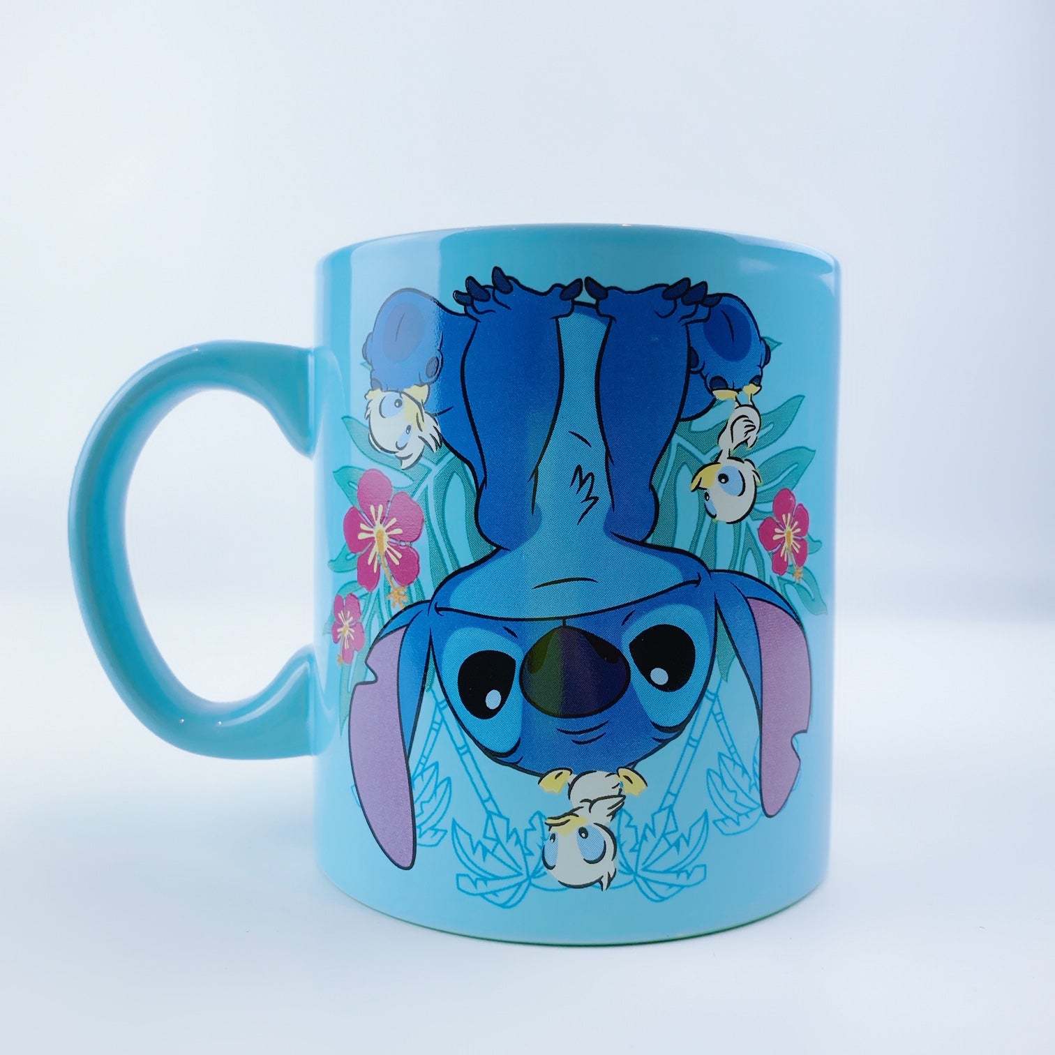 Disney Lilo and Stitch Floral Ducks Ceramic Coffee Mug, 20 Ounces, Size: Standard, Blue