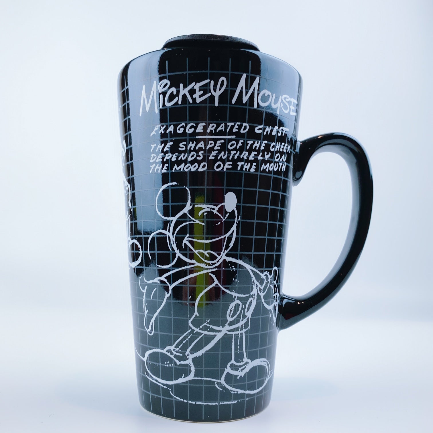 Zrike Disney® Sketch book Mickey Mouse Black Mug 18oz. with Lid top ...