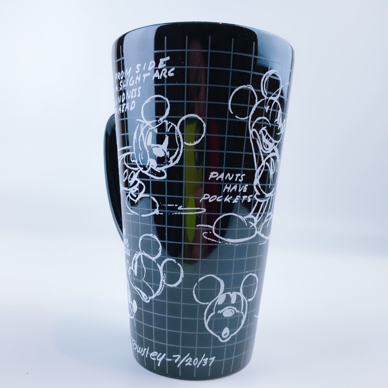 Disney Mickey Mouse Thumbs-Up Glass Coffee Mug | Holds 18 Ounces