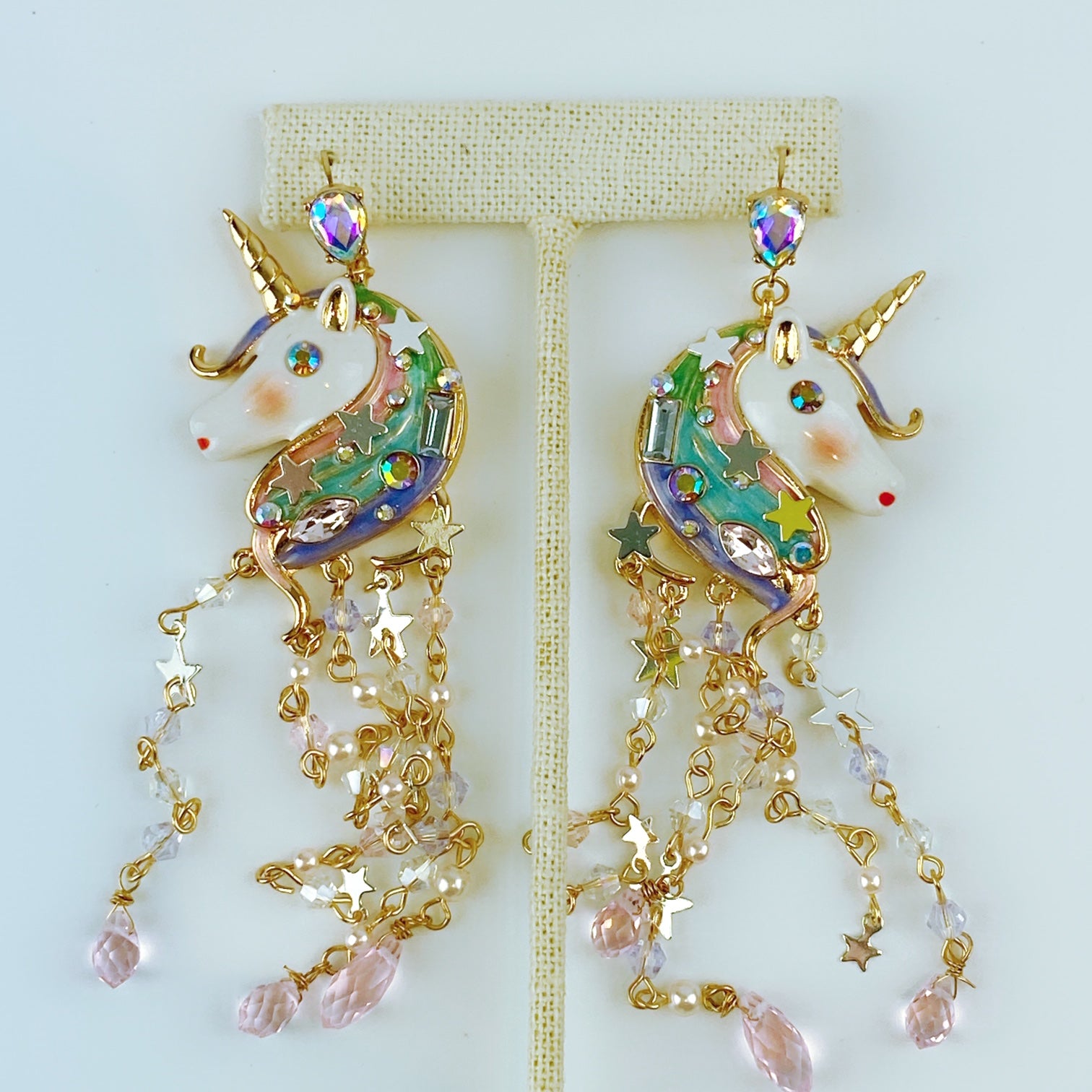 Betsey Johnson Gold-Tone Crystal Bead Imitation Pearl Unicorn