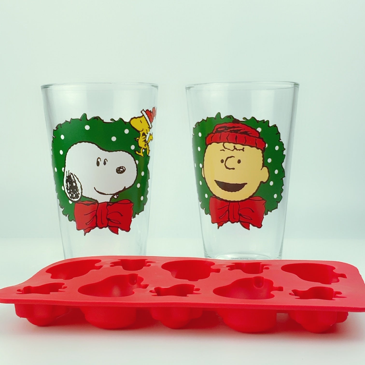 Christmas Festive Ice Cube Tray Set / Festive Red and Green