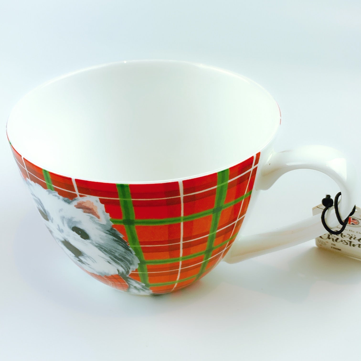 West Highland White Terrier on a Scotch Plaid Coffee Mug Mixer Mug