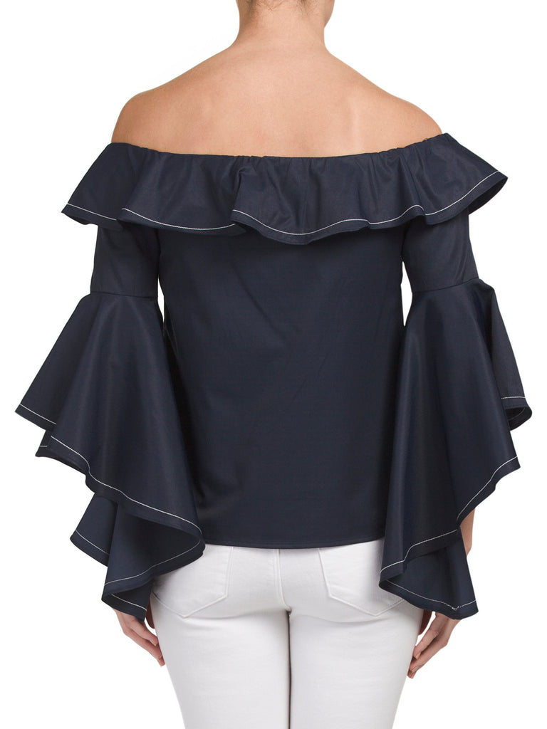 INA Ruffle Bell Sleeve Off the shoulder Top - PitaPats.com