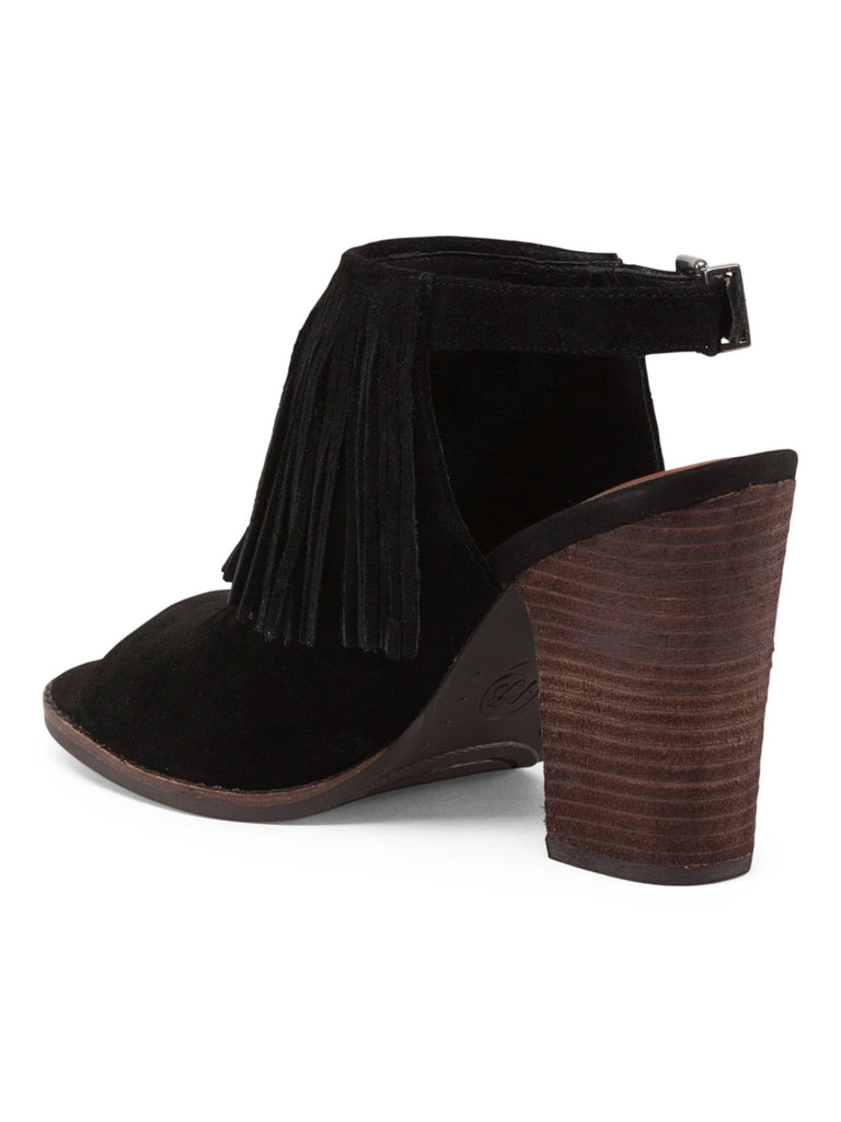 LUCKY BRAND Suede Open Toe Bootie - PitaPats.com