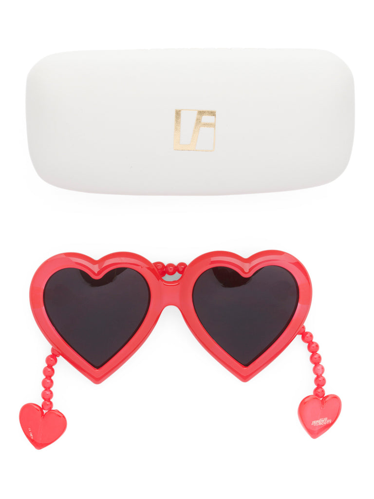 JEREMY SCOTT x Linda Farrow Heart Sunglasses - Red - PitaPats.com