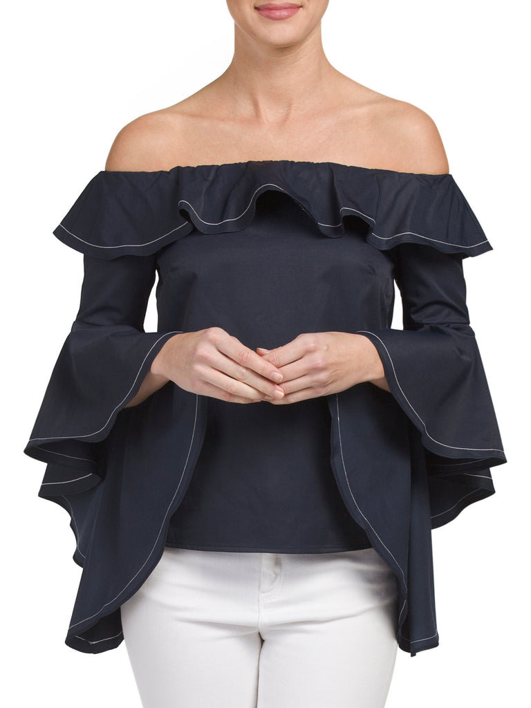 INA Ruffle Bell Sleeve Off the shoulder Top - PitaPats.com