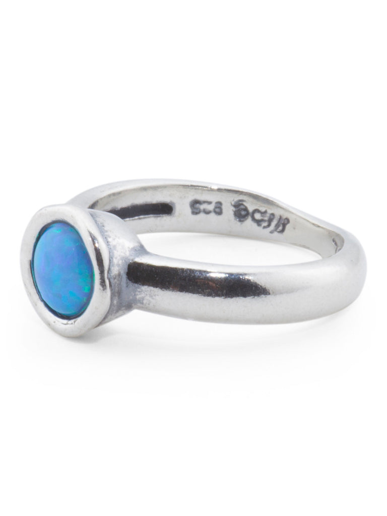 SHABLOOL Made In Israel Sterling Silver Stone Band Ring - Size 7 - PitaPats.com