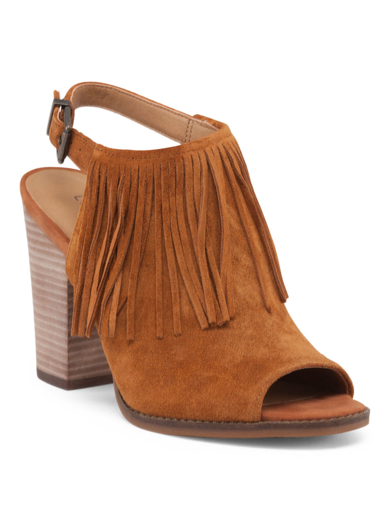 LUCKY BRAND Suede Open Toe Bootie - PitaPats.com